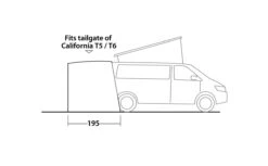 Easy Camp Crowford Rear Tailgate Awning -CampGearHub 120380 Crowford Drawing Elevation4