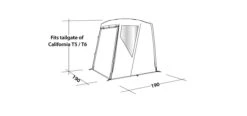 Easy Camp Crowford Rear Tailgate Awning -CampGearHub 120380 Crowford Drawing Perspective2