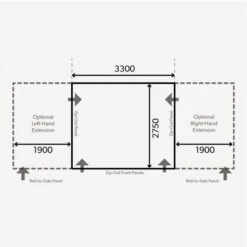 Dometic Club AIR Pro 330 S Awning 2022 -CampGearHub 9120001115 dometic club air pro 330 s caravan awning floorplan