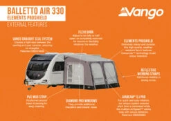 Vango Balletto Air 330 Elements ProShield Caravan Awning WIth Free Carpet -CampGearHub Balletto Air 330 EPS small