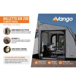 Vango Balletto Air 200 Caravan Awning -CampGearHub balletto air 200 elements shield 4